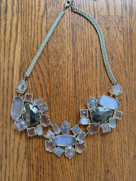 Kendra Scott Jewelry - Kendra Scott Melissa Bib Necklace with Gray and Opalescent Stones, showstopper!